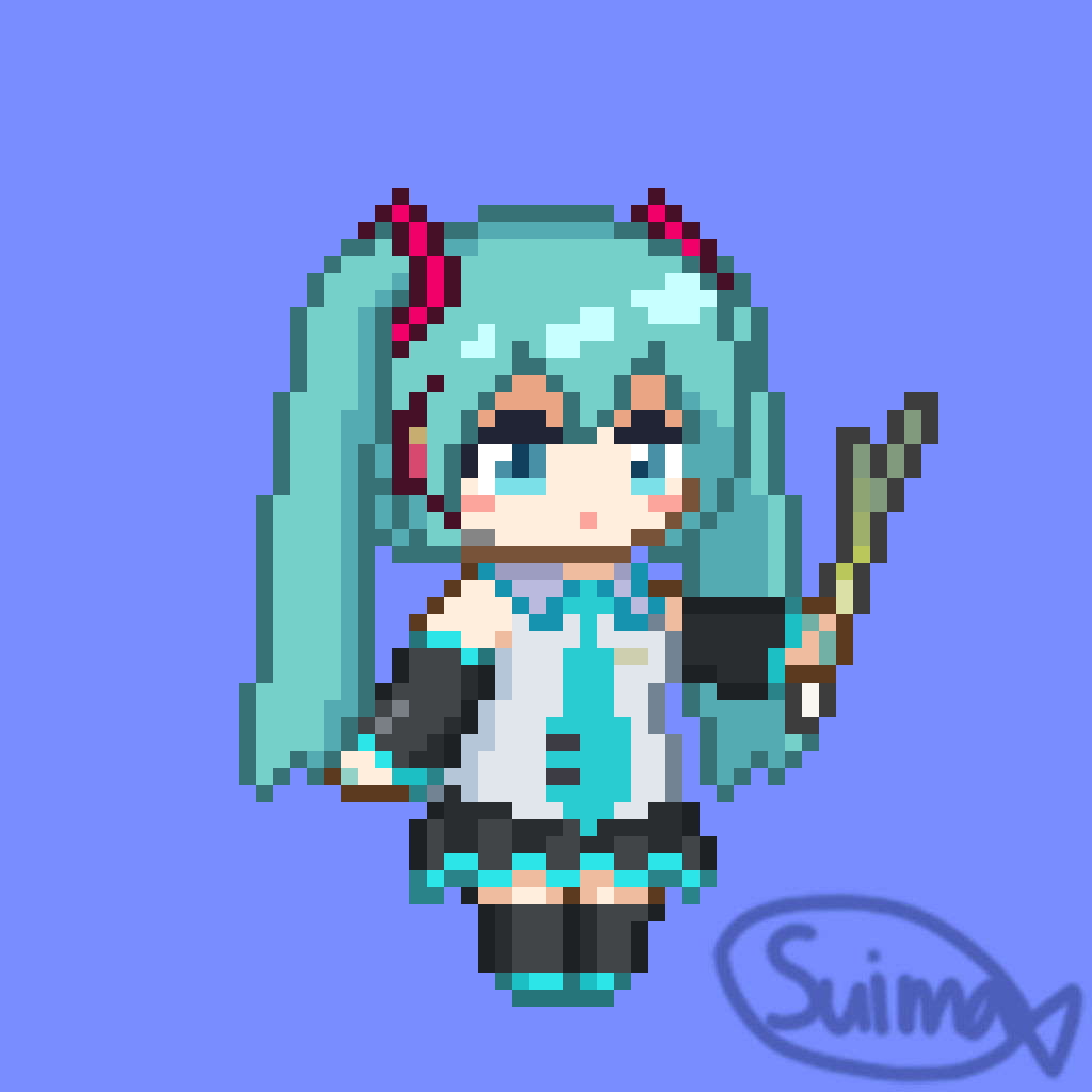 suima23715's tweet photo. ネギミク
#ドット絵 #pixelart #初音ミク https://t.co/QZZoZdtJZi
