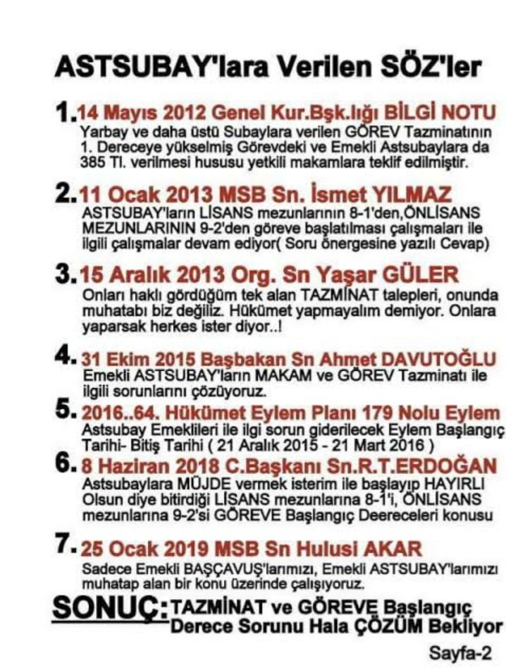 guraydirik1's tweet photo. @yusufahlatci Astsubay sorunlarını ne zaman ele alacaksınız Sayın Vekilim https://t.co/yChvGfC6t0