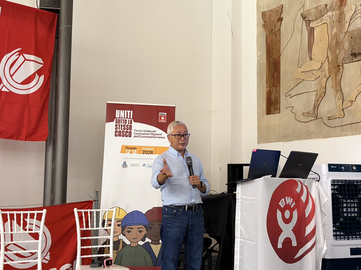 emascalzo's tweet photo. Conclude il Forum Costruzioni Migranti, tenutosi a Pozzallo, Il Segretario del Sindacato Mondiale @AmbetBWI @BWIglobal, rappresentativo di 12 milioni di iscritti, approvando in plenaria un documento per rafforzare l’azione sindacale nell’area Euromediterranea.
#FILLEACGIL https://t.co/9OJwArPHFC
