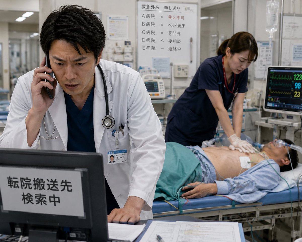 uhouhonurse's tweet photo. 心臓血管外科医大事にしないとこうなるぞ

👨‍⚕️『尿管結石疑いで救急車取ったけど、大動脈解離だ！急いで手術！』

👩『今日の心外オンコール❌ついてます！』

👨‍⚕️『じゃあ転院搬送だ！』

30分後
👨‍⚕️『だめだ、近くのところは決まらない！少し遠くで探そう！』

さらに10分後
👩『患者さん急変しました🫨心肺停止です！！』

👨‍⚕️『もうやれることがない🤦🤦🤦』

お医者さん訴訟してる場合か？？？？