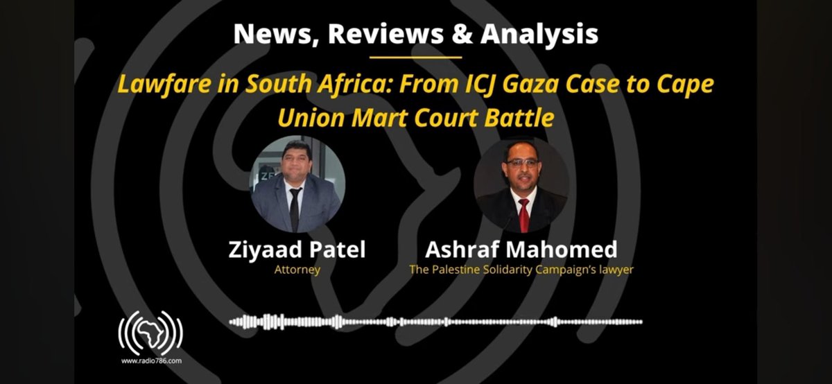 ZEPATTORNEYS's tweet photo. SA taking Zio entity to ICJ over genocide in Gaza, to civilians taking on  govt for failing to prevent citizens from joining IoF.  Cape Union Mart attempts to muzzle Palestine activists @MRN1SA @radio786online @georgegalloway @eNCA @SABCNews @s_m_marandi
https://t.co/A4YaeVrglN https://t.co/RNcEVxoncN