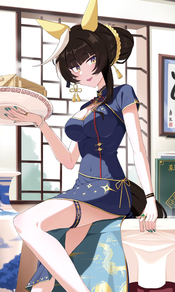 Hitempo147821's tweet photo. ライトオ(チャイナドレス) https://t.co/rZio1Gau0y
