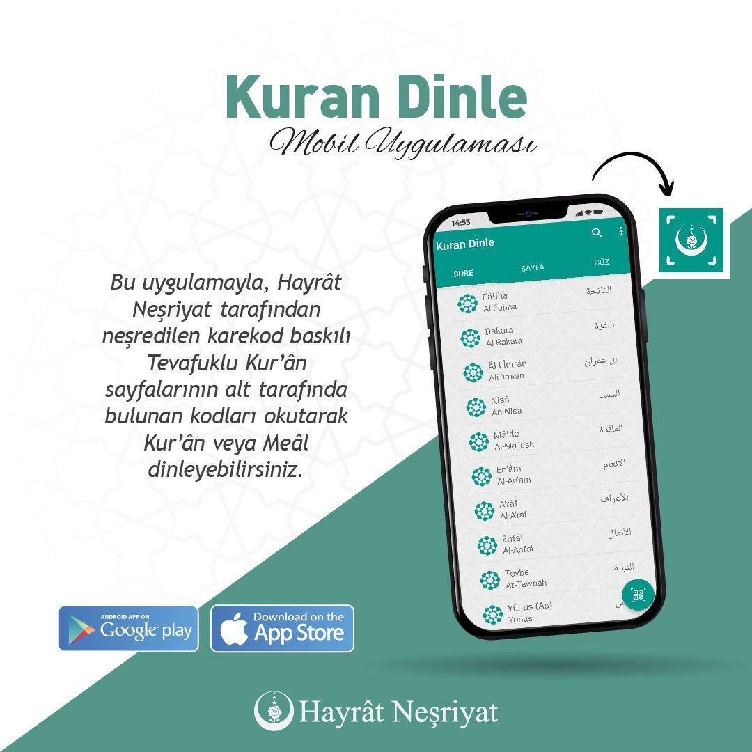 hayrat's tweet photo. 📱 #Android ve #ios uygulamalarımız:

🔗 #Google Play için: https://t.co/DZCpG6rHIU

🔗 #App Store için: https://t.co/oP1MbcByUN

Not: Google Play ya da App Store'den "Hayrat Neşriyat" diye aratabilirsiniz. https://t.co/qE1Cqvjx8p
