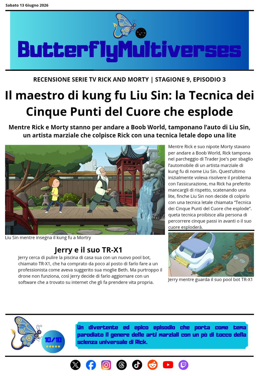 Multflyverse's tweet photo. Recensione Rick and Morty | S9, Ep. 3 🦋

#review #reviewtv #recensione #recensioneserietv #RickandMorty #RickandMortySeason9 #AdultSwim #HBOMax #HBO https://t.co/swP9cJInCz