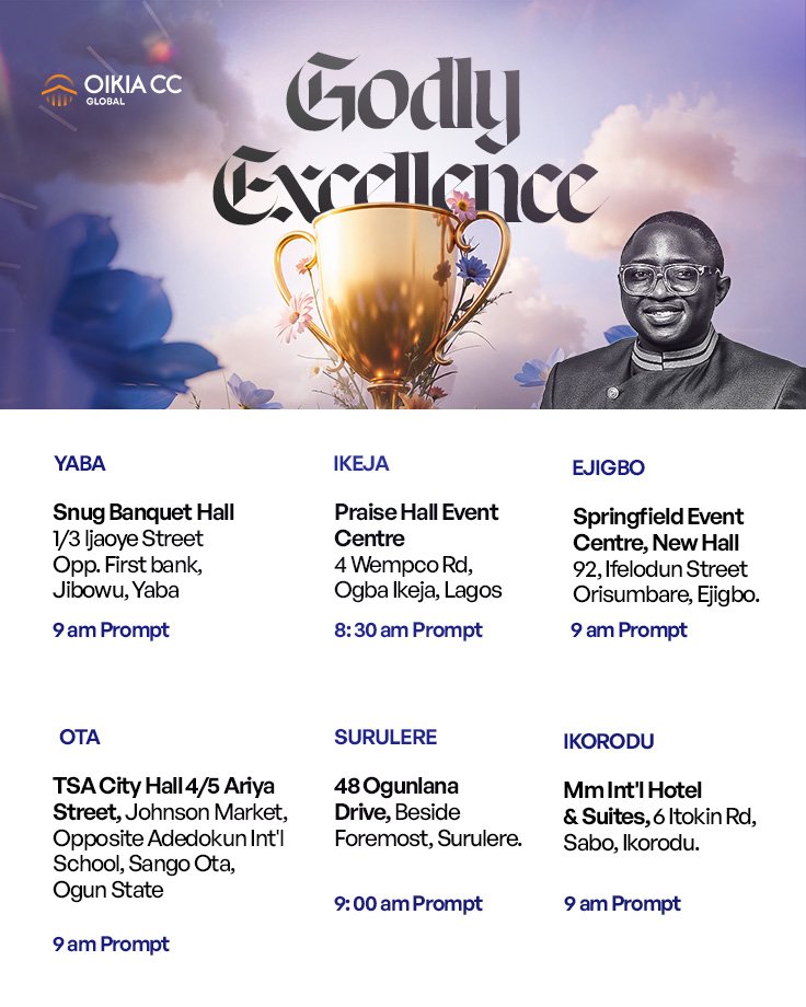 OikiaCCLekki's tweet photo. Courageous living is not merely about bold actions; it is about faithfully reflecting Christ in every area of life.

This Sunday, we will be discussing Godly Excellence- how we honour God with our work, character, service, and daily responsibilities. https://t.co/L1J4sSeUZ4