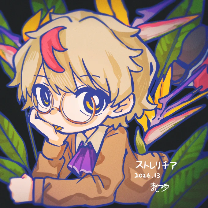 #365日植物イラスト ストレリチア