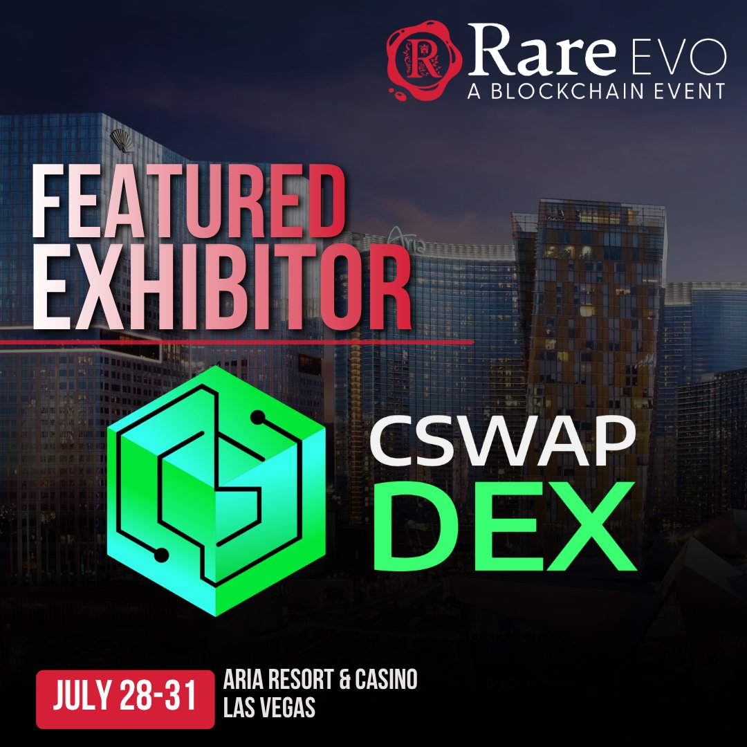 RareEvo's tweet photo. The @CswapDEX Team is headed to Rare Evo 2026!

CSWAP is an innovative decentralized exchange bridging digital, physical, and financial assets.

Connect with the team live on the expo hall floor this July in Las Vegas! https://t.co/DlTYMHRmIX
