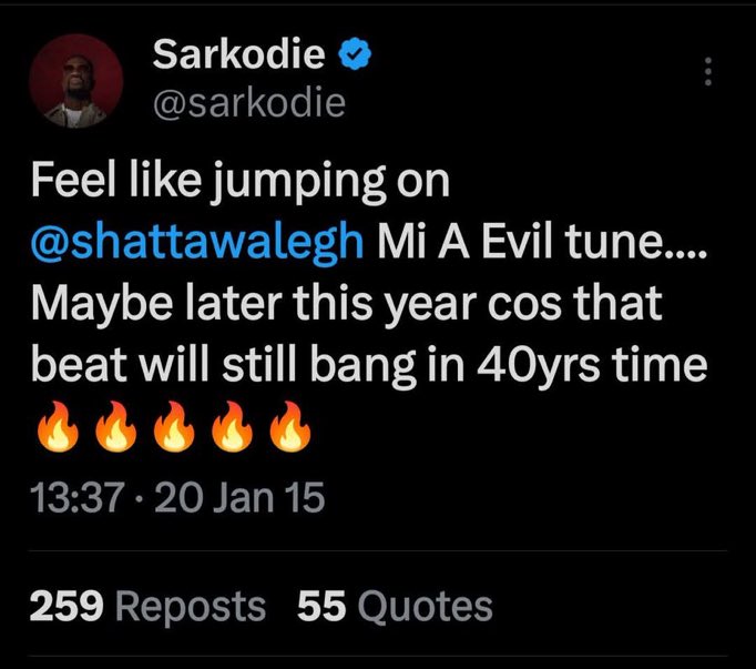 cavitiesgh's tweet photo. Serkodie is a prophet…. The song is still banging https://t.co/gfnHq8uy8y