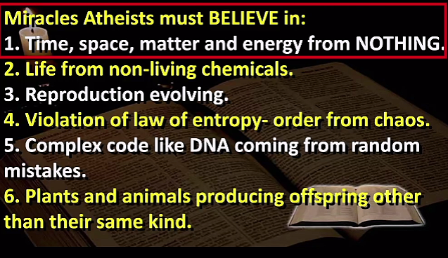 1WretchedVessel's tweet photo. @jamie_saris @Hovind_Official Be willingly ignorant if you wish(dumb on purpose).
Energy randomly expanded, for some unknown reason, became everything. 
It took billions of years for everything to happen by chance.
🤣🤣🤣 https://t.co/HbKwBtAmA7