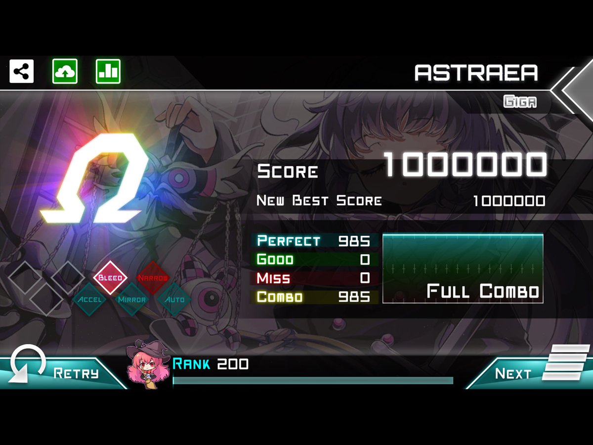 ltldx_'s tweet photo. OMEGA grade in ASTRAEA[GIGA]. Score 1000000 #Dynamix
曲が恋しくなって久々にやってる https://t.co/8M2KiedSTU