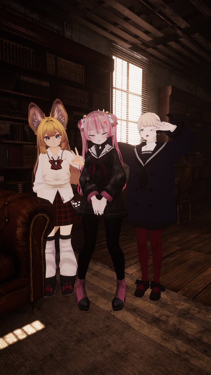 A_______VRC's tweet photo. 【  #ｱｷﾞの活動報告 】

今回の  #ぶいれこ生放送 は
のいさん、あぎ、しょへさんの
3人でした〜〜〜

配信見てくれた皆様、
ありがとうございましたん♡♡

 #ぶいれこ #VRchat https://t.co/DNA1yzHlsU