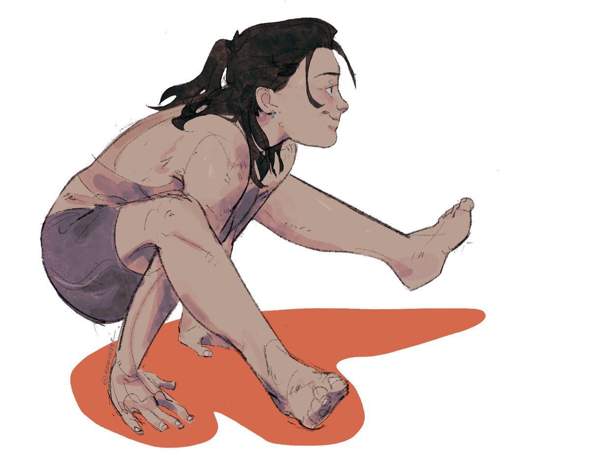 EDDlESSS's tweet photo. testing a new brush, here's trinity doing arm balance exercise #thepitt https://t.co/K8iUg47eSU
