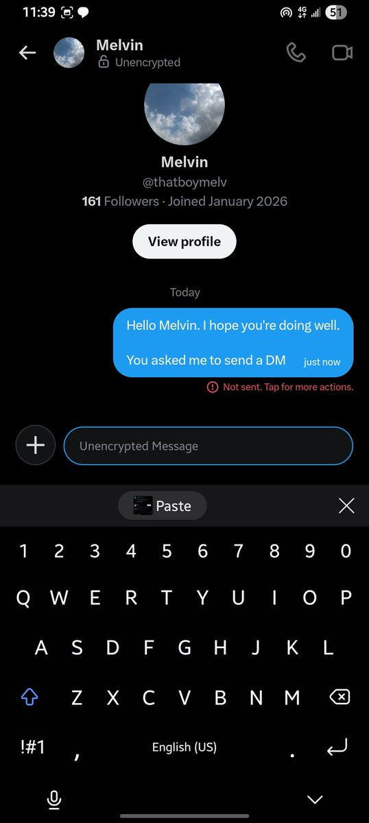 Ayodele2503's tweet photo. @thatboymelv @io_ernest @thatboymelv I'm unable to send DMs recently. I don't know what's going on. https://t.co/dgGXxPeVIP