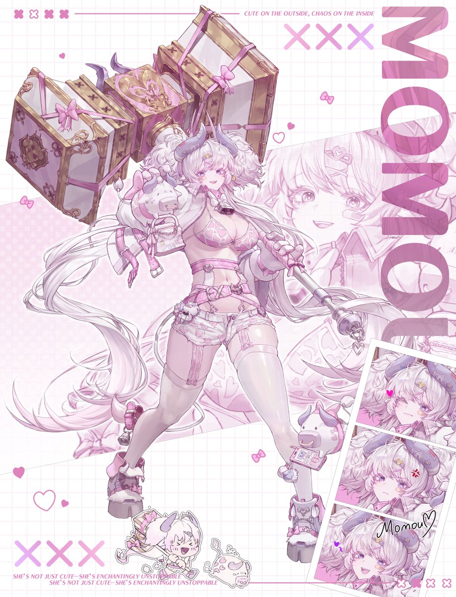 _yeonseul's tweet photo. #OC #牛魔王 #kitsch🍑🐮👑 🩷  MOMOU  키치 우마왕 모모우 https://t.co/CmEl3E51go