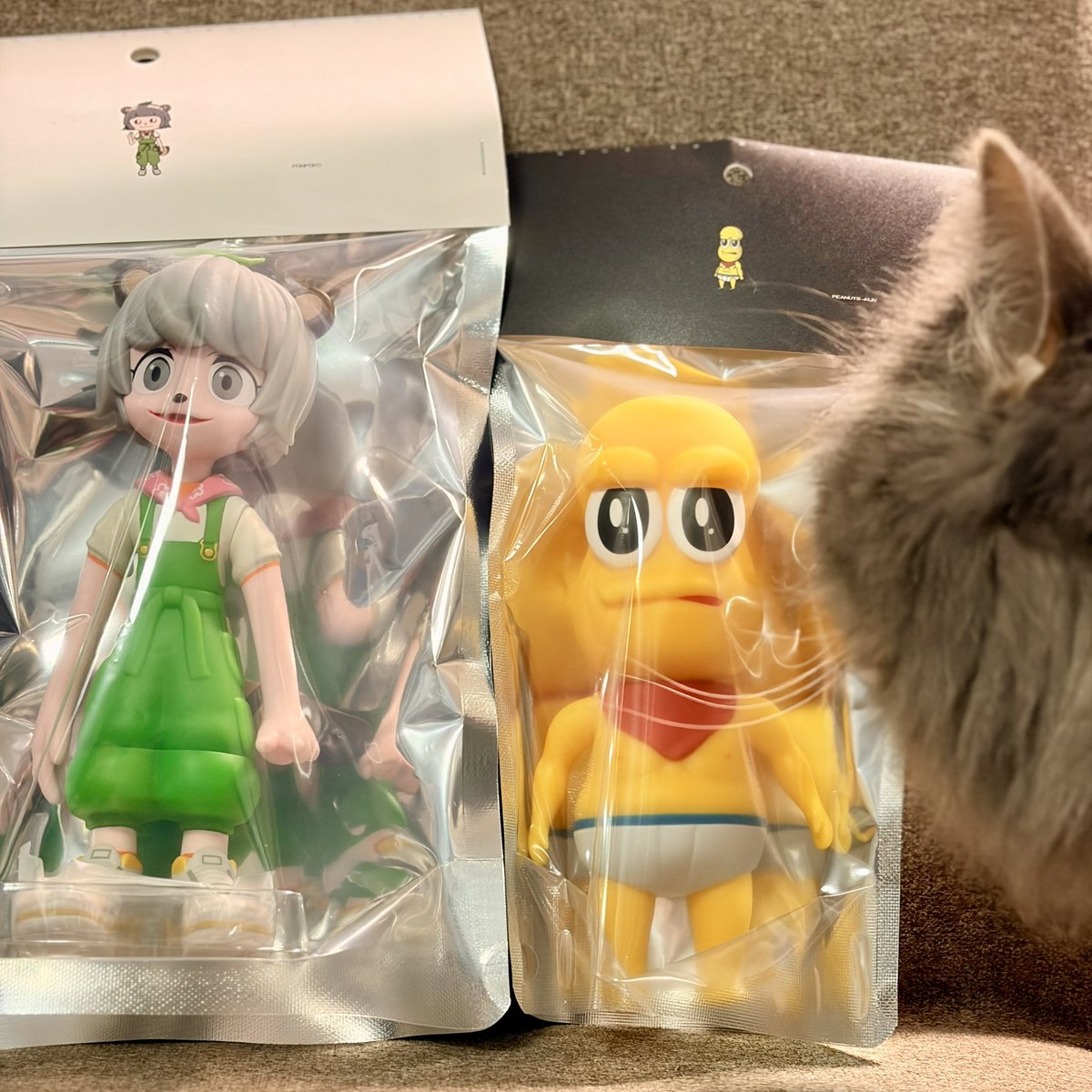 ぽんぽこちゃんとピーナッツくんのソフビやっとお迎えできた
