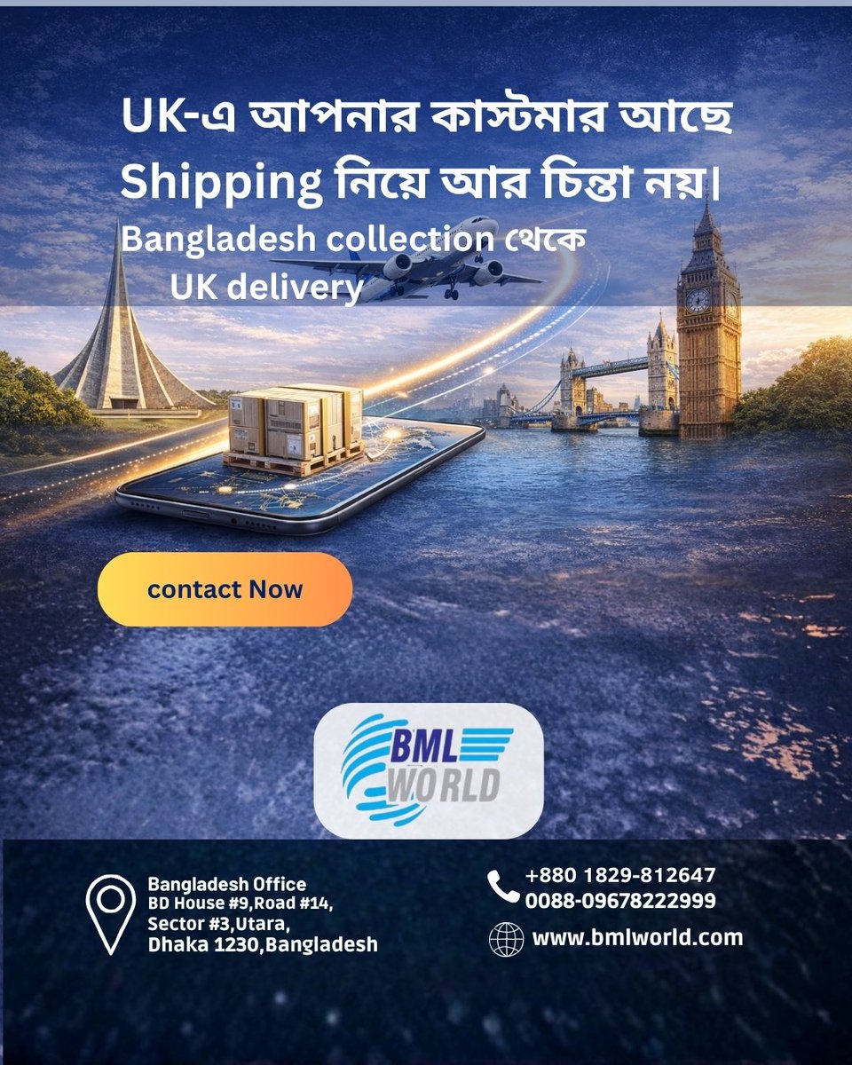 bmlworldcargo's tweet photo. 🌐BML world Cargo &amp; Logistic team communicate with customers and keep the shipping process simple so you feel comfortable throughout the shipment.
#bmlworldltd #standbyletterofcredit #ukshop  #Bangladesh #ukshipping #ExportImportBusiness #FreightServicesUAE #airfreightservices, https://t.co/fUnshcCAOa