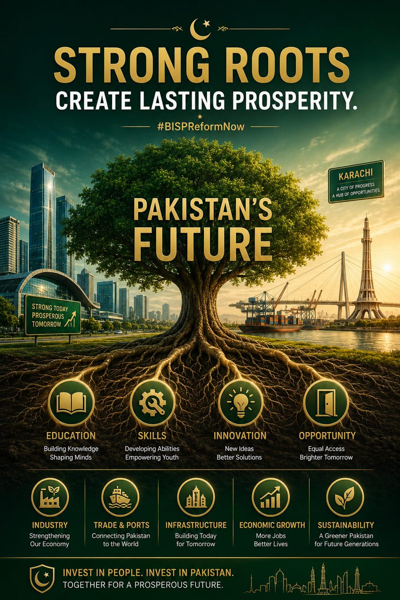 KarachiTimes123's tweet photo. #BISPReformNow
Pakistan's fight against poverty requires more than financial assistance, it requires empowerment. While social welfare programs like BISP provide critical support to vulnerable families, long-term prosperity can only be achieved through quality education, skills development, economic growth and job creation. Welfare should be a bridge to self-reliance, not a permanent destination.
Reforming BISP to connect beneficiaries with training, employment opportunities and entrepreneurship can help millions move from dependency to productivity. A stronger Pakistan will be built by investing in people, creating opportunities and enabling citizens to stand on their own feet.

#KarachiTimes @imtiazchandyo #BudgetForPakistan #sindhgovernment