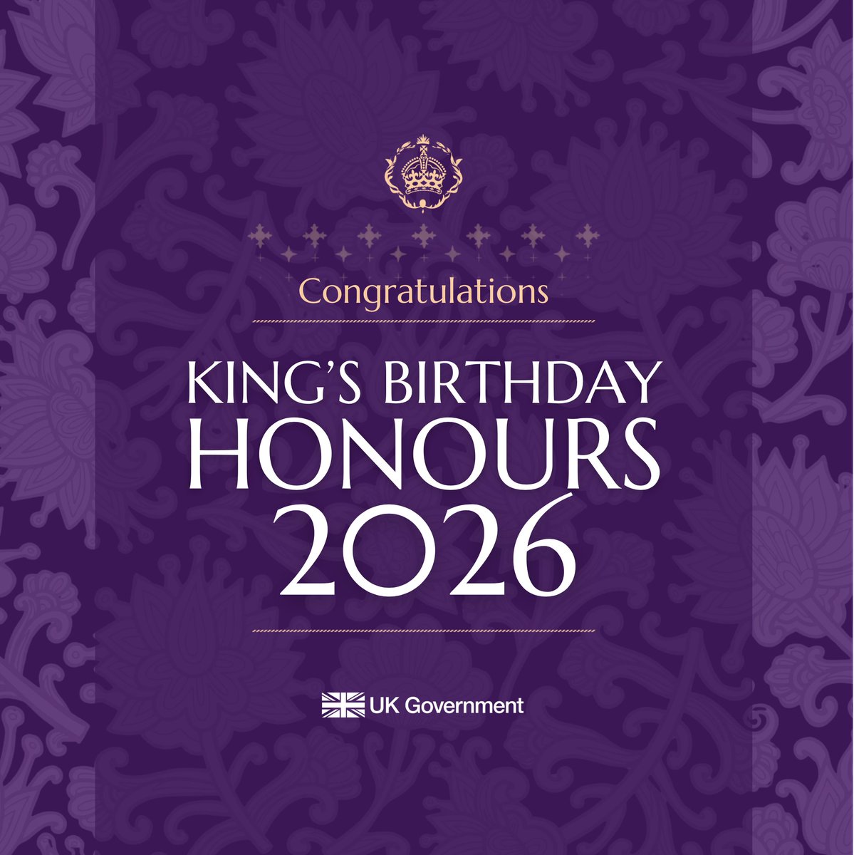 DWPgovuk's tweet photo. Many congratulations to all 19 of our DWP, HSE and Pension Protection Fund colleagues who have been recognised for their outstanding work in the King’s Birthday Honours List.

#BirthdayHonours2026 https://t.co/OoU0FWXwne