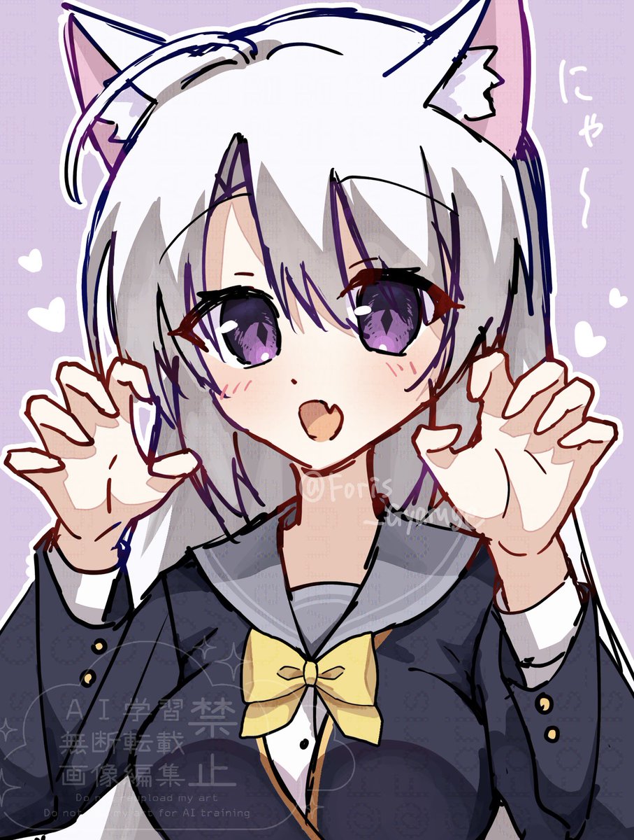 Foris_Gyaruge's tweet photo. 猫耳綾地さん再掲💜🤍😻 https://t.co/B5NYNUhnKX