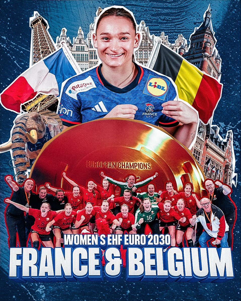 EHFEURO's tweet photo. 🇫🇷🇧🇪 The Women’s #ehfeuro2030 is heading to France and Belgium! From 28 November to 15 December, Dunkirk, Nantes, Paris and Antwerp are set to welcome the biggest event ✨

For the first time ever, the #ehfeuro will have quarter-finals 🔥 https://t.co/VY9r0ukoi8