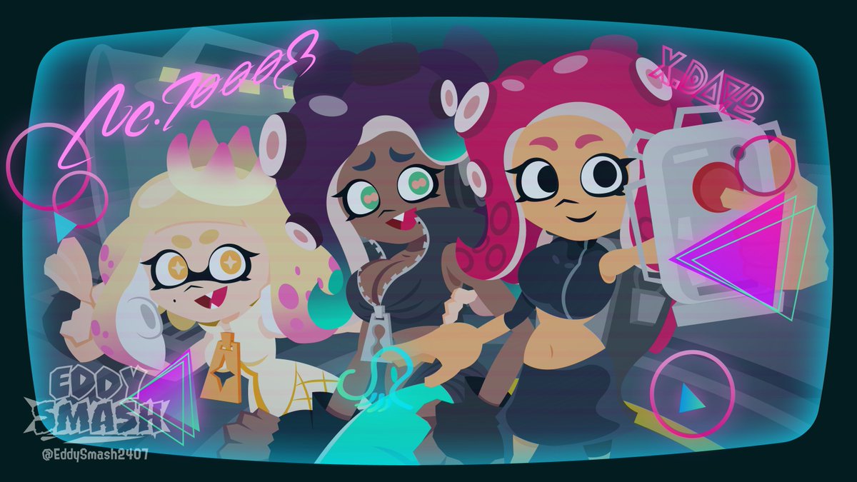 EddySmash2407's tweet photo. Agent 8, Pearl and Marina reunited 🫟🐙

Happy 8th Anniversary Splatoon 2: Octo Expansion!! 🎉

#Agent8 #Pearl #Marina #OffTheHook #Splatoon #Splatoon2 #OctoExpansion #スプラトゥーン https://t.co/hfzauPN4lb