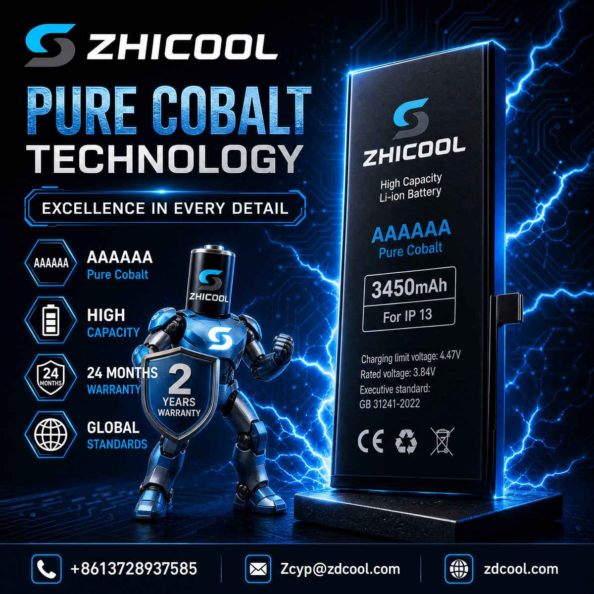 ZHICOOL_Battery's tweet photo. ZHICOOL® Battery – Pure Cobalt Technology, Built for Performance
ZHICOOL® batteries are engineered with Pure Cobalt Technology to deliver superior performance, reliable stability, and extended battery life. Featuring high-capacity cells and advanced multi-layer protection. https://t.co/A8irT5ym1k