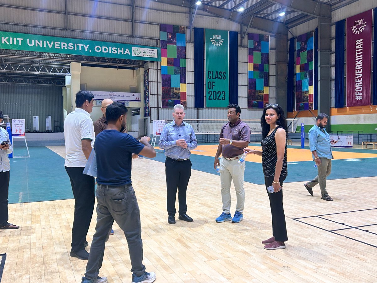 KIITUniversity's tweet photo. We were delighted to welcome the Consul General of Australia, Mr Bernard Lynch, &amp; Padma Bhushan Shri Leander Paes to our campuses ahead of the launch of the Leander Paes–Samanta Academy. The visit opened new avenues for Indo-Australian sports collaboration &amp; future partnerships. https://t.co/9dfb5a62BZ