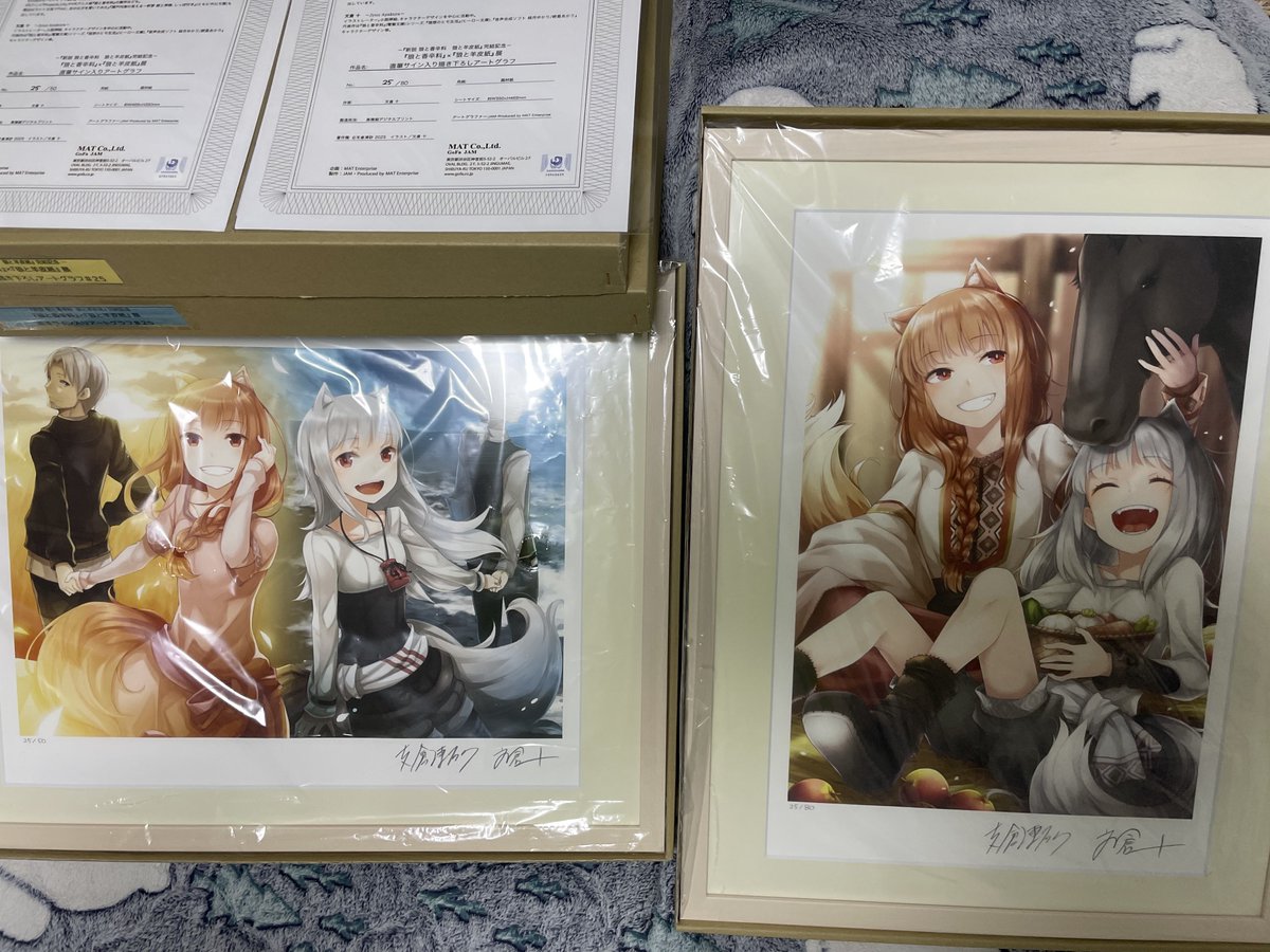 【gofa数量限定】NEW GAME! アートグラフ2 直筆サイン入り 去年注文したGoFaの狼と香辛料直筆サイン入りアートグラフィック