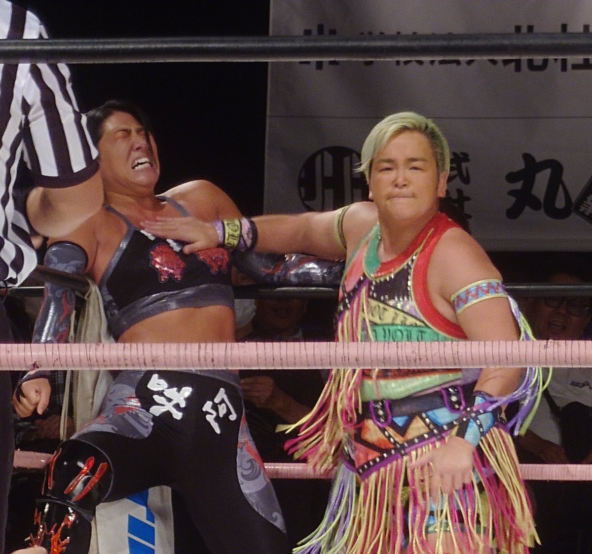 a_gato302's tweet photo. 2026.6.13仙女　仙台PIT
岩田選手がハッピーチョップタイムを受けている最中、ひっそりと気配を消し、観客と同化している高瀬さんです。

#SENJO
#岩田美香
#高瀬みゆき
#水波綾 https://t.co/guq7Q8ePTo