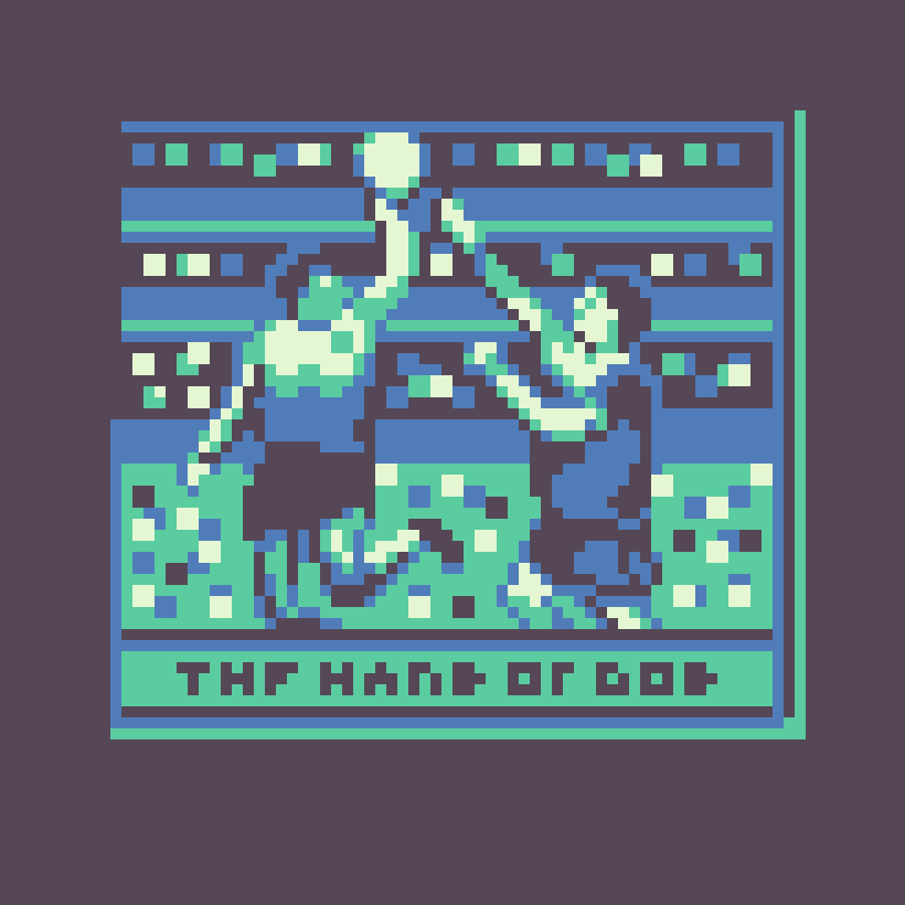 tatata_taki's tweet photo. Day 1039 on @basepaint_xyz 
Today, the theme we're all drawing is "World Cup of Memes."
I received a wonderful WIP from @design_sb1 . The Hand of God🙌⚽️ https://t.co/kdACkeoOyg