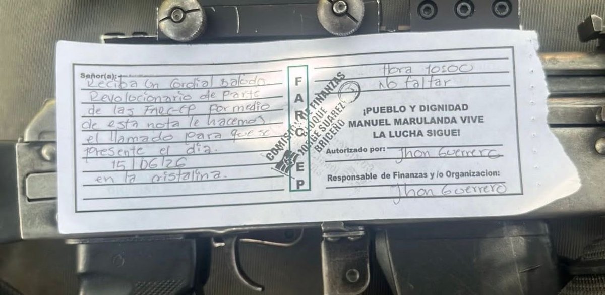 MariaFdaCabal's tweet photo. Los terroristas de las FARC siguen constriñendo a los colombianos. 

Vamos a librarnos de esos criminales. Aquí hay que votar por nuestro futuro libre de esa plaga terrorista. 

Vamos ¡FIRMES POR LA PATRIA! https://t.co/y7MNTf2sxW