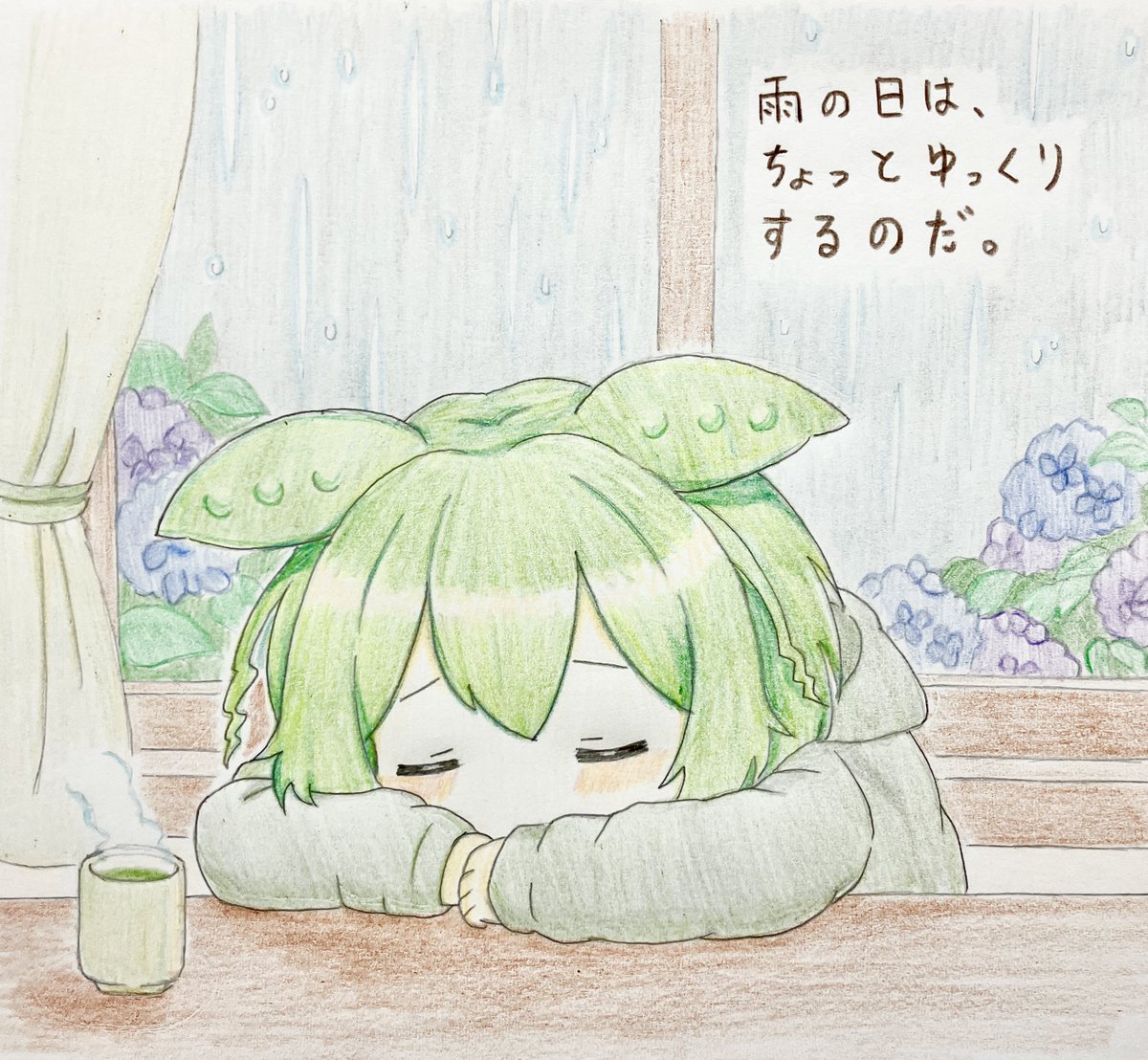 akasarihs's tweet photo. 雨の日は、ちょっとゆっくりするのだ☔

梅雨の季節なので、今日はのんびりずんだもんです🌱

#ずんだもん
#まったりずんだ日和 https://t.co/ksEi04eaoa