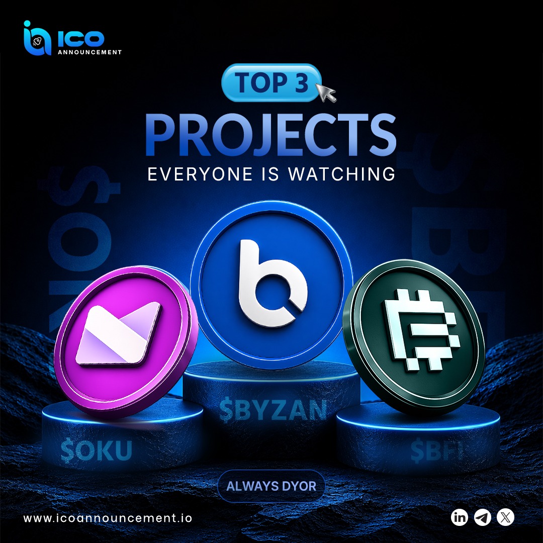ICOAnnouncement's tweet photo. Top 3 Projects Everyone Is Watching โจ
$BYZAN
$BFI
$OKU
๐Always Do Your Own Research
๐https://t.co/iAmDiG6V4n
#ICO #TopProjects #CryptoMarket #tokens #CryptoCommunity @Bitfi_Org @_morkie @byzanlink https://t.co/cC7vhLXqZr
