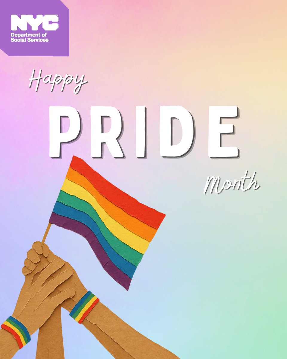 NYCDHS's tweet photo. Happy Pride Month, NYC! 🌈 At NYC DSS, we proudly support all New Yorkers with inclusive services that lift up every community. This June and every day, we celebrate diversity, equity &amp; belonging. Together, we build a stronger city for all. 

#Pride2026 #NYCDSSCares https://t.co/ZJQd9kNuEo