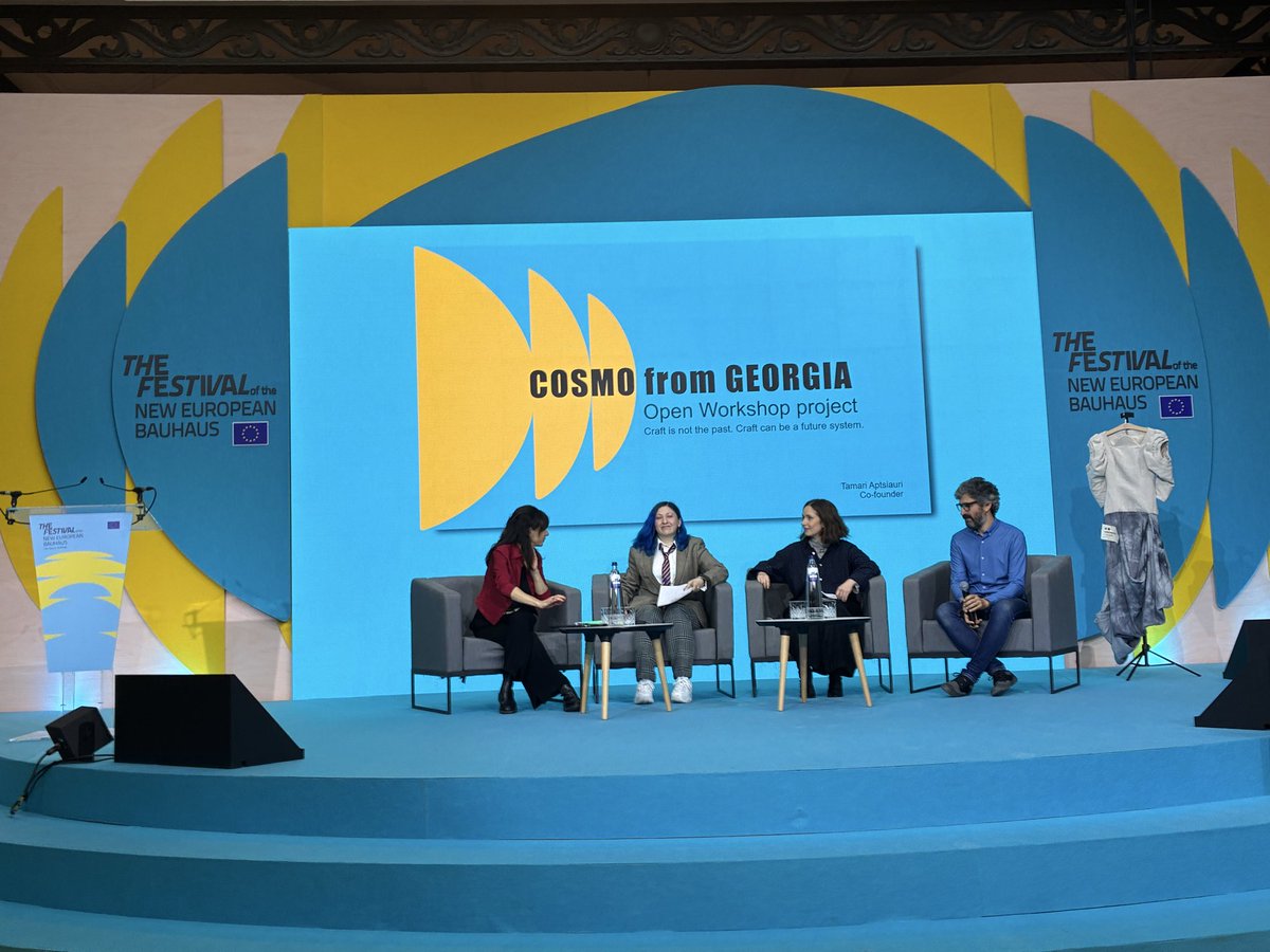 Yelena214's tweet photo. It was my entire pleasure to participate during @neweuropeanbauhaus  in the following discussion: “From algorithms to artisan: crafting new lifestyles for a circular future”, where Gaia Danese  EEAS International Cultural Relations &amp; Public Diplomacy Coordinator) was a moderator! https://t.co/C0ly1KvhcW
