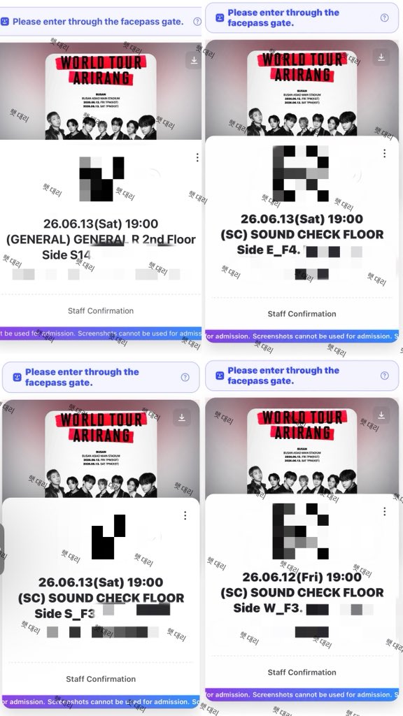 cool090020's tweet photo. ✅인증/후기/proof 대리양도 SELL
BTS WORLD TOUR 防弹少年团
부산

Facepass ticket
All Entry Successful 입장 성공 https://t.co/i7mJzaazDy