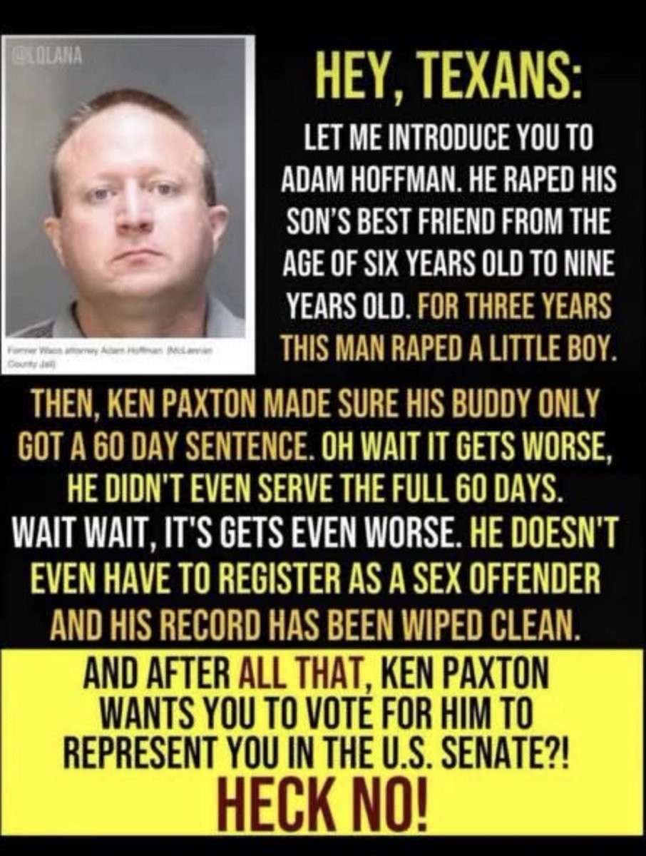Denise10231976's tweet photo. Paxton is as disgusting as Trump https://t.co/oCfyg29QIM