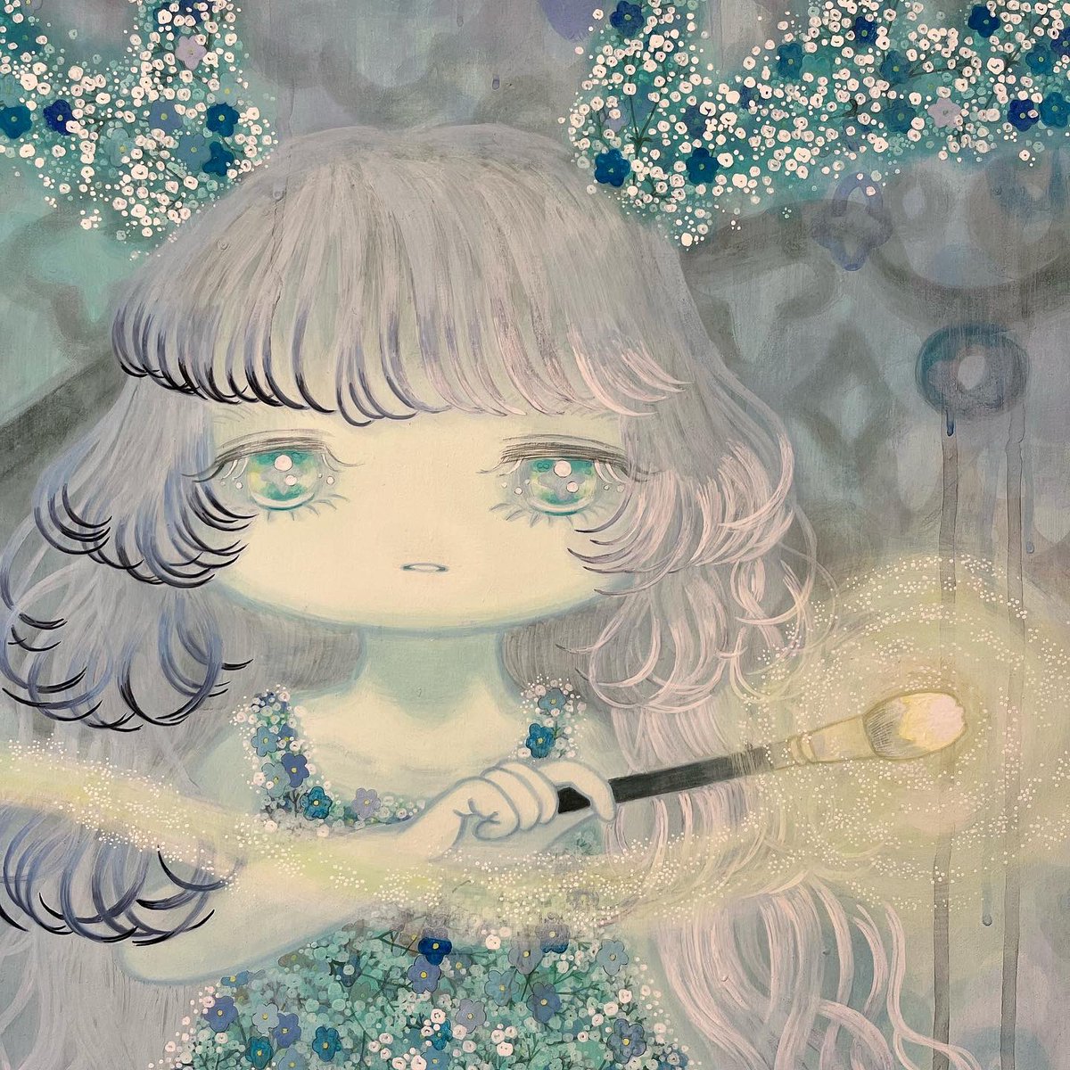 sekiya_kayoko's tweet photo. 「この夜を照らす」
2024
909×727mm
キャンバス、アクリル絵の具、鉛筆 https://t.co/irT0J5TcXo