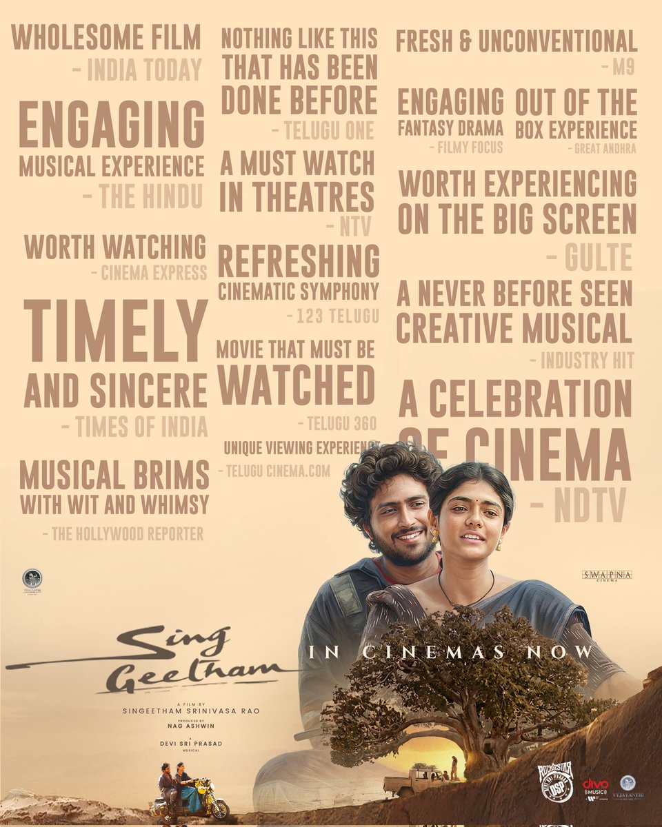 NakshatraFD's tweet photo. A joyful celebration of cinema ❤️
#SingGeetham continues to win praise from critics and audiences alike.

#SingGeetham In Cinemas Now ❤️‍🔥✨

North America by @NakshatraFD Through @PrathyangiraDG https://t.co/oA55IfH4vR