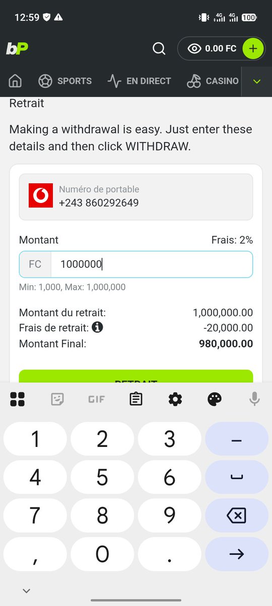 Christian_ilung's tweet photo. Quelle arnaque sur @betPawa_DRC 

Retrait de 1 million on coupe 20.000, quelle arnaque ?
Ouvrez vos comptes sur https://t.co/9ZcqcHf3Yc avec comme code promo :  chris1ilunga 

Ou sur https://t.co/5b8YZPbpzz avec comme code promo : afropari243 ou en cliquant ici : https://t.co/5bLyjIgbFF

Sur 1xbet et afropari les retraits et dépôts sont gratuits