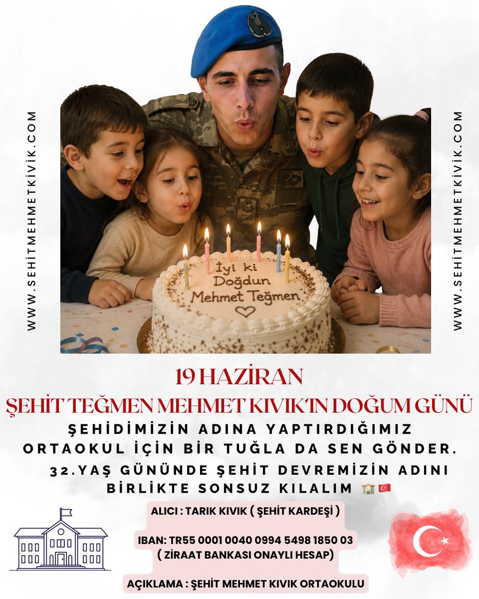 tegmenmkivik's tweet photo. Şehit devremiz Mehmet Teğmen’in beş gün sonra 32.yaş günü… Aşağı Kesmekaya Yağmurlu Mezrasına adına yaptırdığımız ortaokul bu yılki doğum günü hediyesi olacak. %65’i tamamlandı. Şehidimizin kardeşine bir tuğla bedeli de siz  gönderirseniz hızla tamamlanacak. Desteklerinizle 🙏🏫🇹🇷