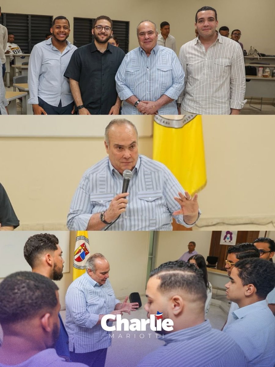 charliemariotti's tweet photo. Siempre es valioso escuchar a quienes representan el presente y el futuro de nuestro país.

Agradezco la invitación del Club de Ideas Políticas de la PUCMM para compartir con jóvenes sobre liderazgo, participación ciudadana y los desafíos que enfrenta la política dominicana en estos nuevos tiempos.

El intercambio de ideas, las preguntas y el interés de esta generación confirman que la República Dominicana cuenta con jóvenes comprometidos, críticos y dispuestos a construir un mejor futuro.

Seguimos conversando, aprendiendo y construyendo juntos.

#CharlieMariotti