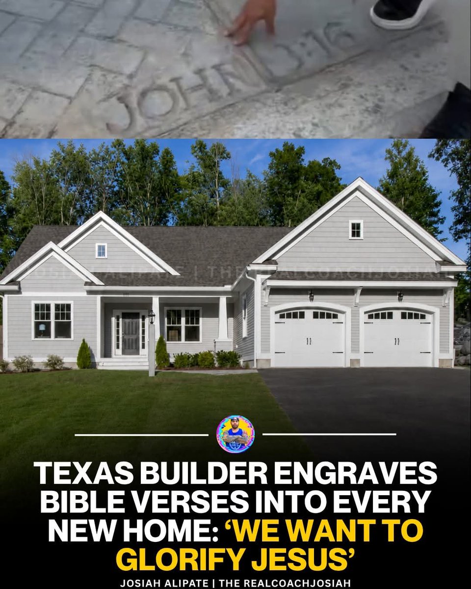 TevinMacharia's tweet photo. A Christian homebuilder in Texas is gaining attention after announcing that Bible verses will be permanently engraved into every home it builds.

Calvary Homes TX, based in Rio Grande Valley, has begun stamping Scripture references into the concrete of its new homes, including verses such as John 3:16.

The company says the decision is part of its mission to honor God through its work and remind homeowners of the foundation of faith behind each house.

“We want to glorify Jesus through every house we build,” the company explained.

While homes are available to buyers of all backgrounds and beliefs, the builder says its Christian values will remain at the center of its business.

The announcement has sparked widespread discussion online. Many Christians praised the company for boldly sharing its faith in a culture that often pressures believers to stay silent, while others questioned whether faith and business should be mixed in this way.

For supporters, the message is simple: every home needs a strong foundation, and the strongest foundation is God's Word.

“As for me and my house, we will serve the Lord.” — Joshua 24:15