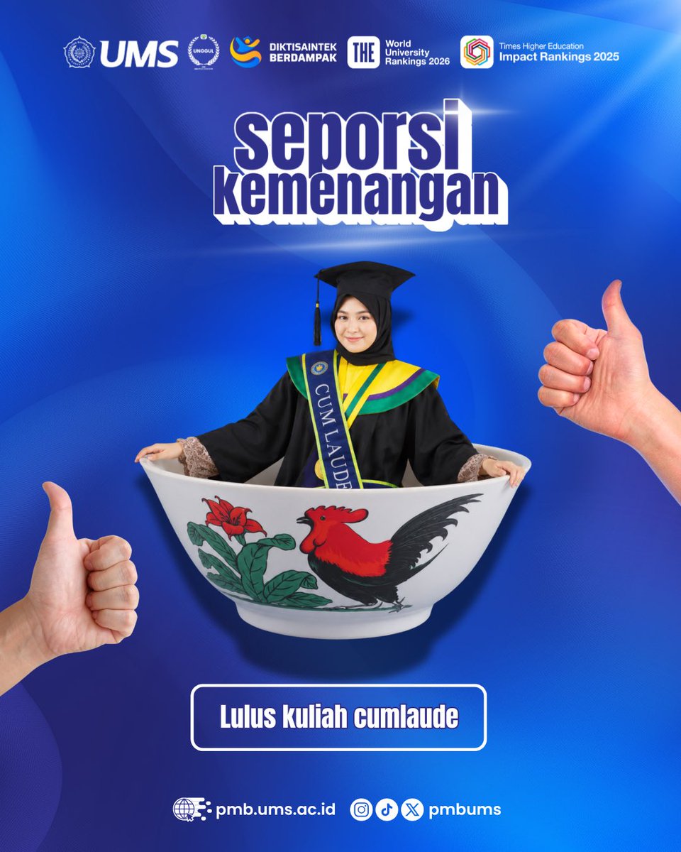 pmbums's tweet photo. Kalau seporsi kemenangan buat kamu apa?

#PMBUMS #UMS #UMSurakarta https://t.co/C78Sm9MvpI