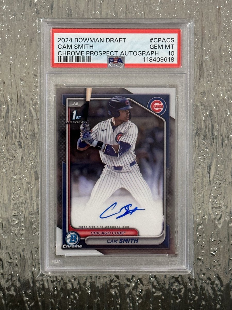 ALWestChamp's tweet photo. @3bangerbreaks @KellysKards1768 Cam Smith
Bowman Chrome Auto PSA 10 
$125 plus ship https://t.co/RMVAmLpo5R