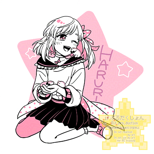 if_pro_duction's tweet photo. グッズに使う新作の はるりちゃんのイラストできました🌟#CC福岡64 https://t.co/B9Fx3jLX6D