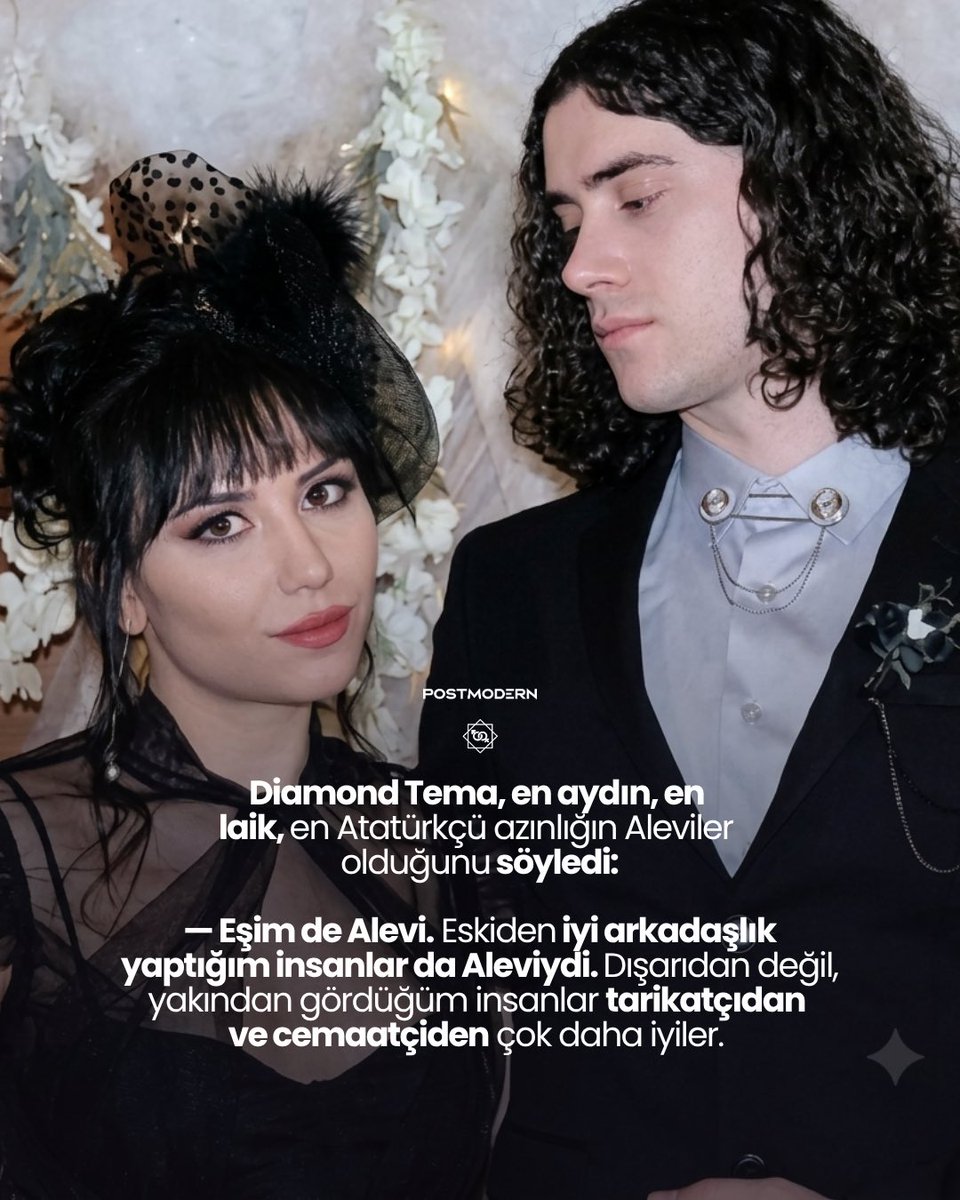 istbassavcisi's tweet photo. Felsefe, din, tarih ve bilim üzerine içerikler üreten Diamond Tema, en aydın, en laik, en Atatürkçü azınlığın Aleviler olduğunu söyledi:

— Eşim de Alevi. Eskiden iyi arkadaşlık yaptığım insanlar da Aleviydi. Dışarıdan değil, yakından gördüğüm insanlar tarikatçıdan ve cemaatçiden çok daha iyiler.

— Ayrıca İslam öncesi Türk kültürünü de, hem töresi hem geleneği hem ananesi bakımından en çok yaşatanlar bence Aleviler.

— Alevilik aslında İslamlaşmayı reddetmiş, ama bir yandan da başka çare bulamamış olan Türkçü, milliyetçi bir azınlığın daha seküler ve daha modern bir İslam anlayışı oluşturmasından ibaret.