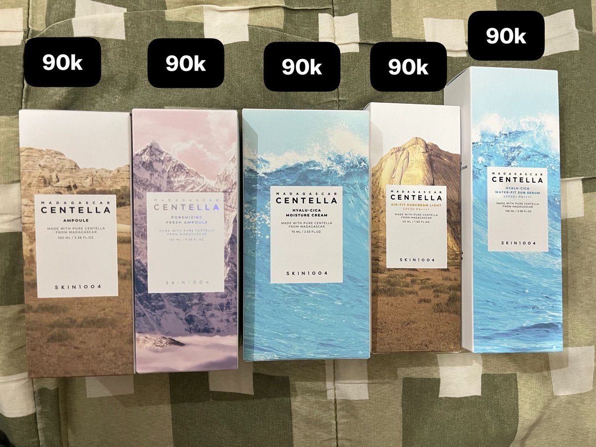 strrawberyshine's tweet photo. ✨ WTS SKIN1004 Madagascar Centella Series ✨
100% original, segel, kondisi baru 🤍

Available:
🌿 Centella Ampoule 100ml
🌸 Poremizing Fresh Ampoule 100ml
💙 Hyalu-Cica Moisture Cream 75ml
☀️ Air-Fit Suncream Light SPF30
🌊 Hyalu-Cica Water-Fit Sun Serum SPF50+ PA++++

📦Co oyen https://t.co/1nvFjKyF7h