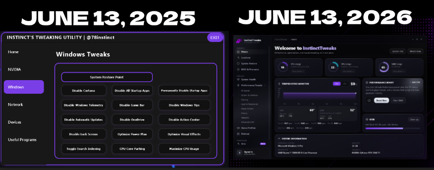 78instinct's tweet photo. One year ago today I launched InstinctTweaks.

A launch announcement, a 50% off discount, sent to a server where maybe 6 people actually cared. 

Our first month we had 10 customers. 
Today we're past 1200.

But that number doesn't show you what it cost. The 12 hour days. The 6 hour days that turned into 12. The constant stream of things breaking, things that needed fixing, things that weren't good enough yet and had to be torn down and rebuilt. Months of pouring everything into something that barely made money, telling myself to keep going when every reasonable part of me said stop.

There were so many points where quitting would've been the easy thing. Nobody would've blamed me. Nobody would've even noticed. The whole thing was being decided in the quiet part, no traction, no one watching, no reason to keep going except that I said I would.

I didn't quit. And somewhere in that year it stopped being just me. We built a team. Real people who believe in this, who show up and build it with me. That's not something I take lightly.

The new version I've been building makes that first one look like a rough sketch. Everything is better, the quality, the depth, the experience. A year of relentless work poured into it.

If I could go back and tell the version of me who sent that first post what we'd have a year later, he would've teared up. I think he always knew it deep down that if we just didn't give up, we'd end up ahead.

 But knowing it and living it are two different things.

This isn't a "we made it" post. We didn't make it. We came far to go further.
Year two starts now.