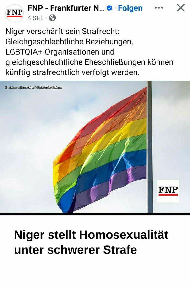 FaxeAg's tweet photo. Liebe LGBTQ+-xyz-Anhänger, wollt ihr nicht mal in Ländern wie dem Niger demonstrieren, statt hier zu versuchen, mit Fetisch-Umzügen, "Drag Queen Story Hours" und Masturbationsräumen unsere Kinder zu belästigen und mit Frühsexualisierung seelisch kaputtzumachen? 

#NetzFund https://t.co/4poZpQQZUW